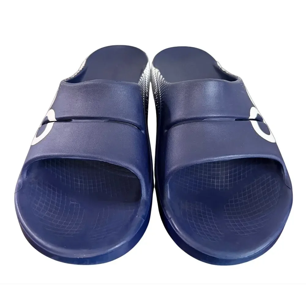 Oofos Ooahh Sport Slide Matrix Navy Men’s 13 Beach Pool Summer Comfort Sandal